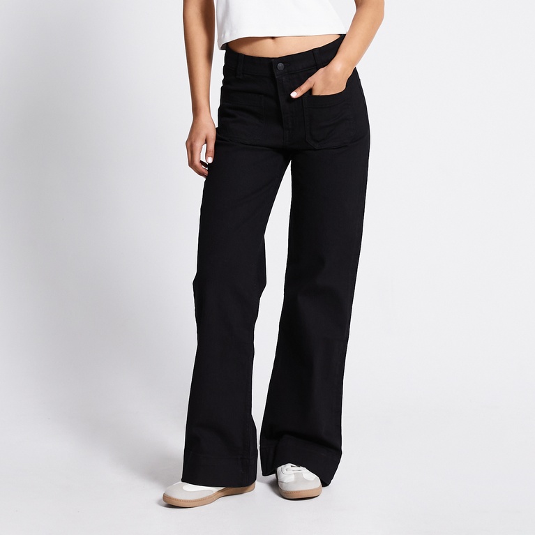 Mid waist bootcut jeans "Upper" Black-Black